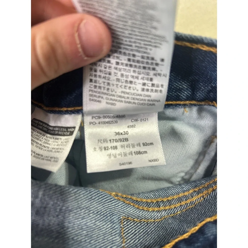 Levis 505 Mens Regular Fit Straight Leg Jeans‎ Medium Wash Blue Denim 34x30